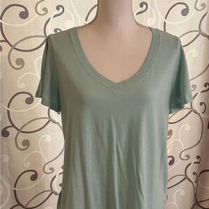 24/7 Maurice’s V-Neck Short Sleeve Top - Mint Green